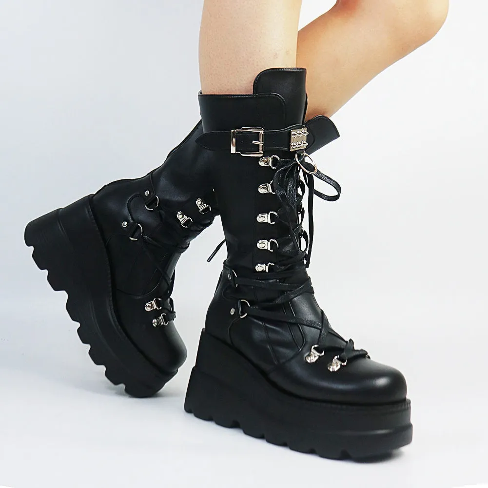 Funki Buys | Boots | Women's New Gothic Style Platform Boots