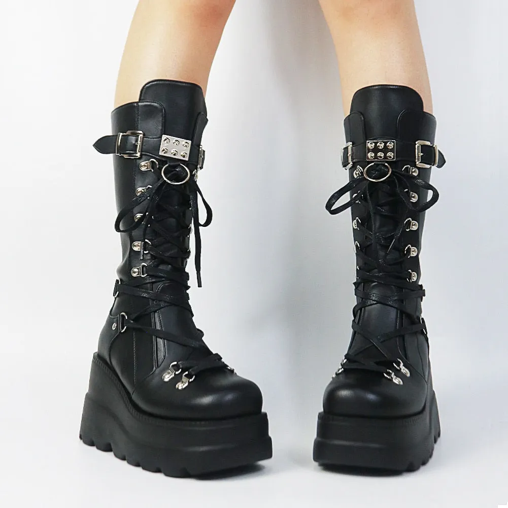 Funki Buys | Boots | Women's New Gothic Style Platform Boots