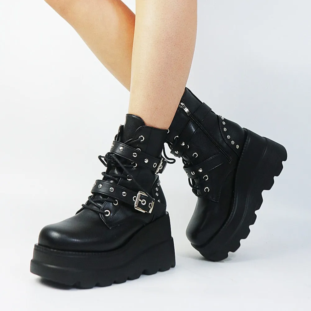 Funki Buys | Boots | Women's New Gothic Style Platform Boots