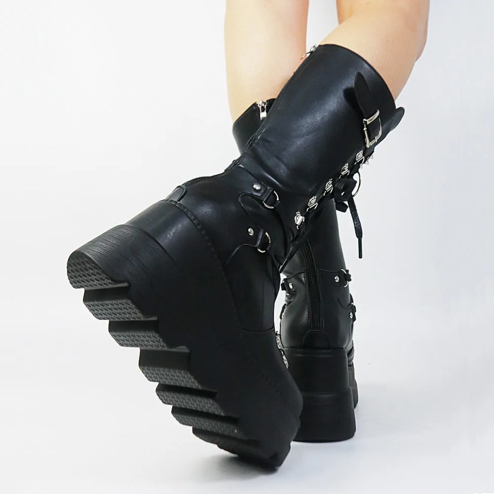 Funki Buys | Boots | Women's New Gothic Style Platform Boots