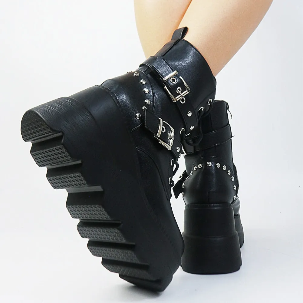 Funki Buys | Boots | Women's New Gothic Style Platform Boots