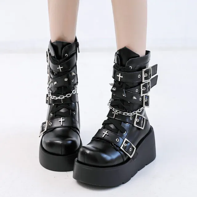 Funki Buys | Boots | Women's New Gothic Style Platform Boots