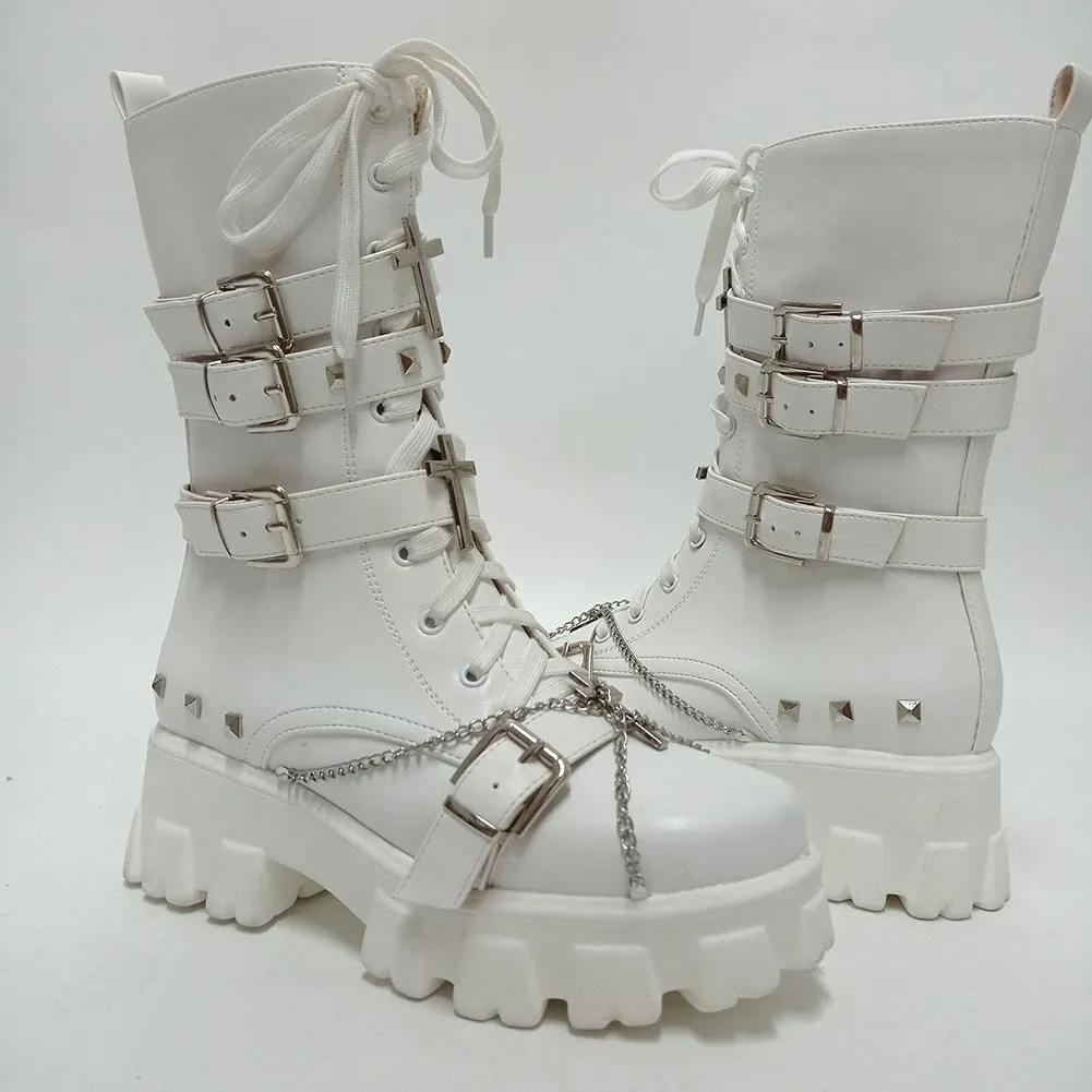 Funki Buys | Boots | Women's New Gothic Style Platform Boots