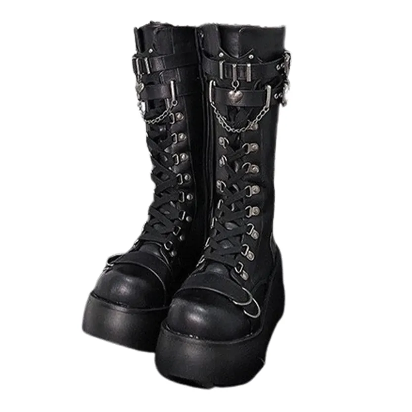 Funki Buys | Boots | Women's New Gothic Style Platform Boots