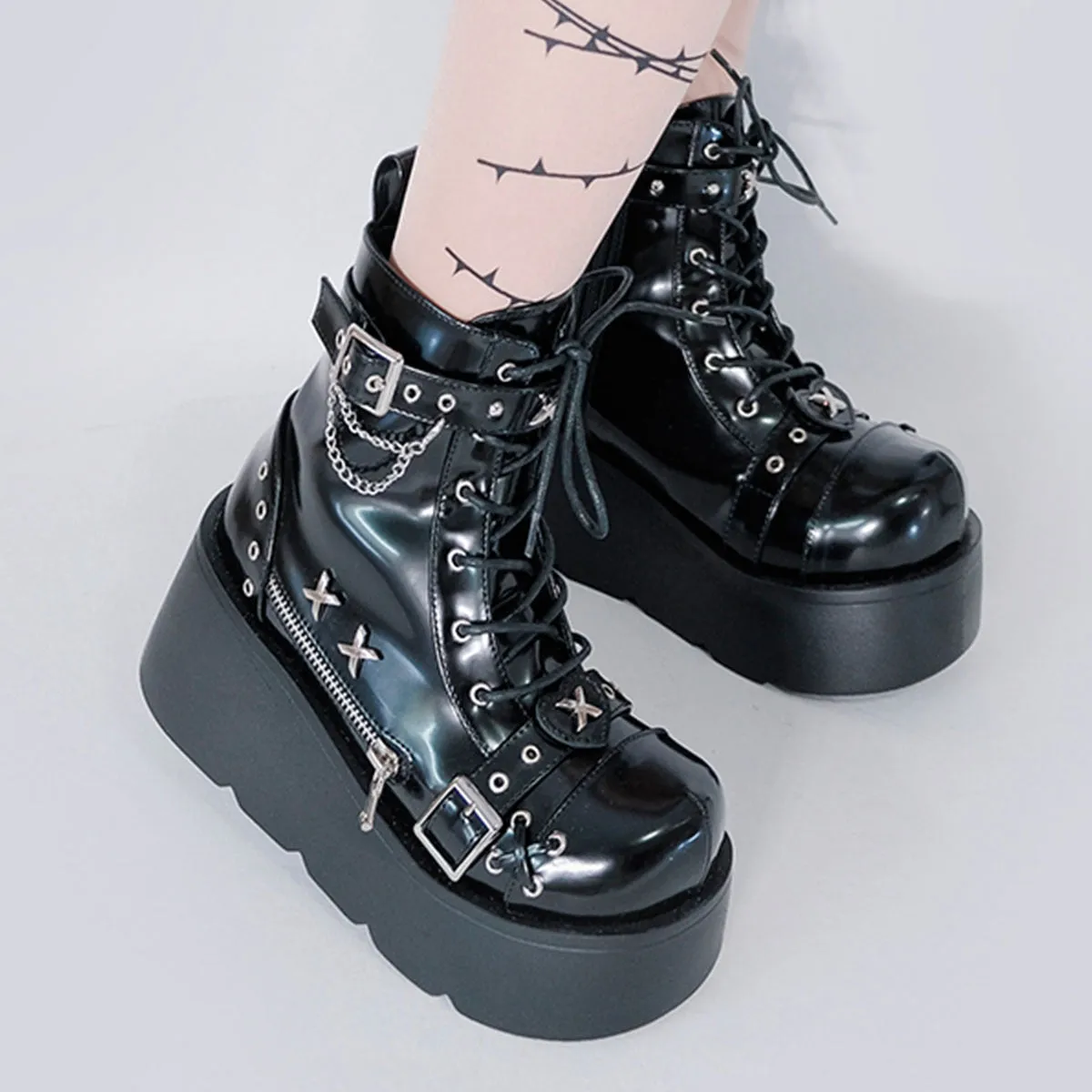 Funki Buys | Boots | Women's New Gothic Style Platform Boots