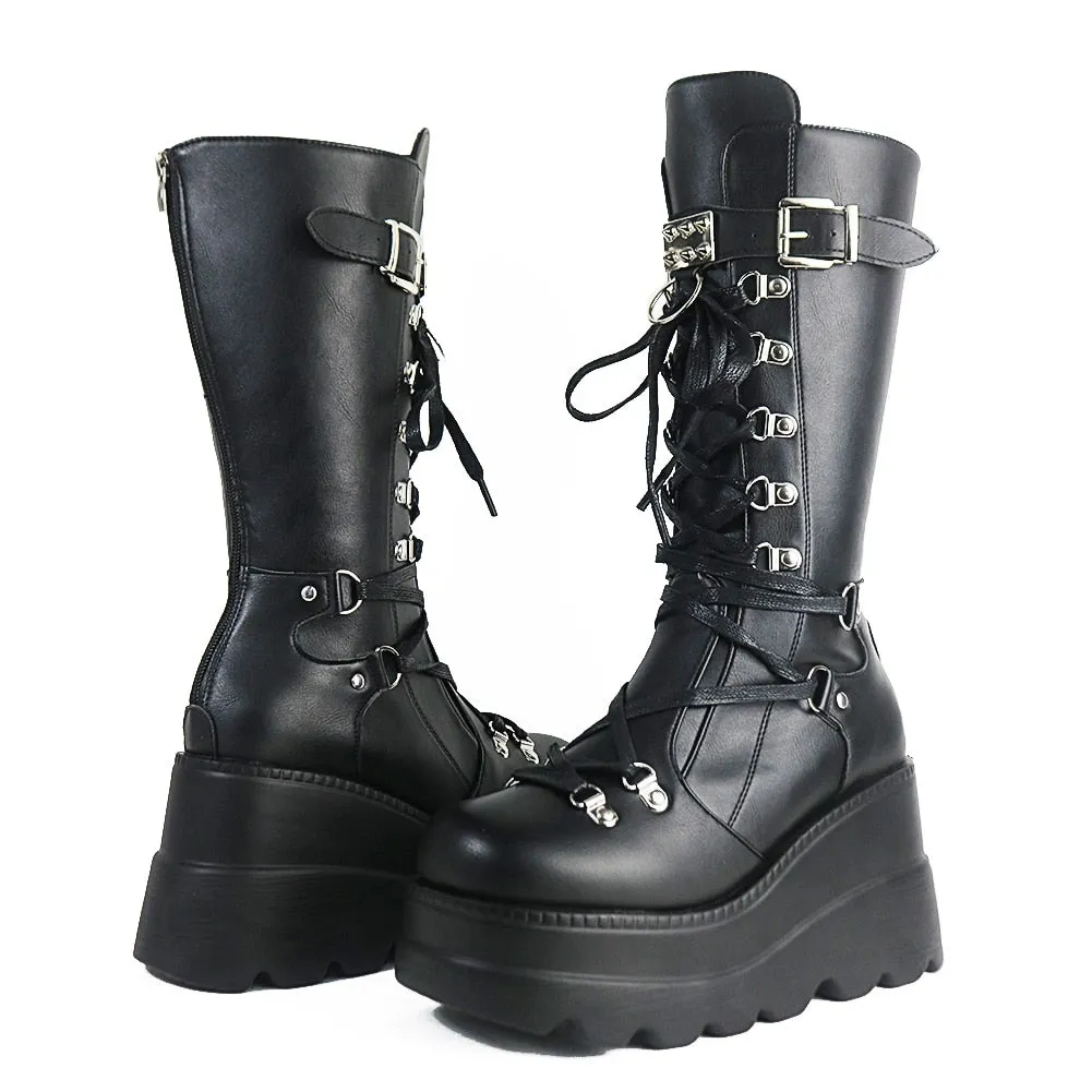 Funki Buys | Boots | Women's New Gothic Style Platform Boots