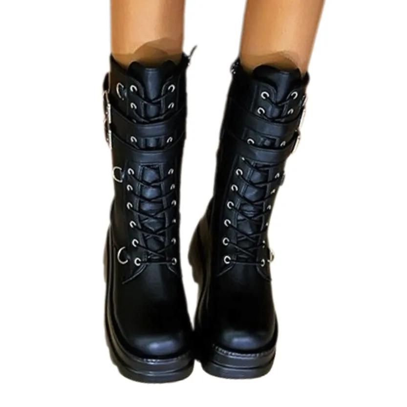 Funki Buys | Boots | Women's New Gothic Style Platform Boots