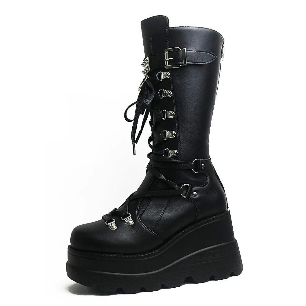 Funki Buys | Boots | Women's New Gothic Style Platform Boots