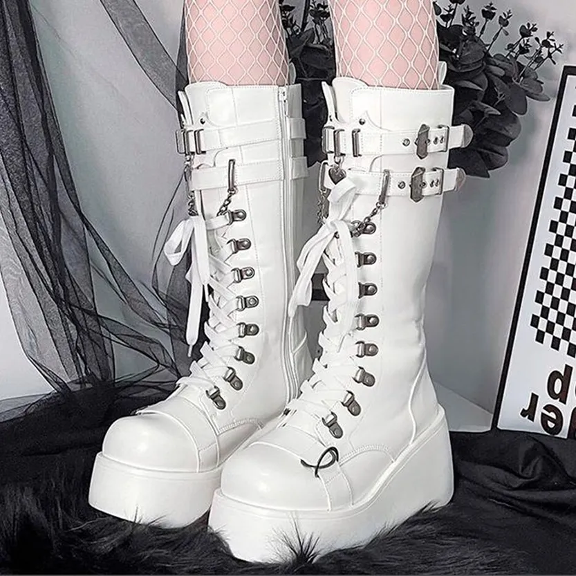 Funki Buys | Boots | Women's New Gothic Style Platform Boots