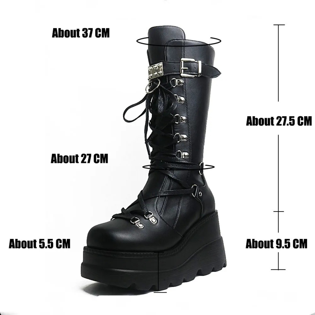 Funki Buys | Boots | Women's New Gothic Style Platform Boots