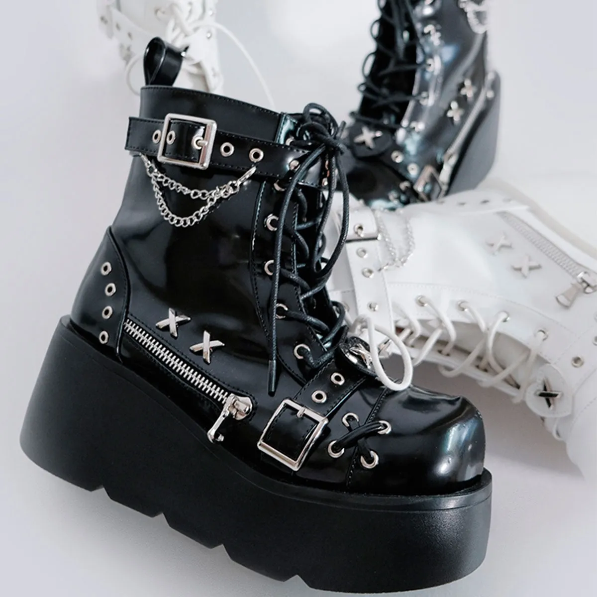 Funki Buys | Boots | Women's New Gothic Style Platform Boots