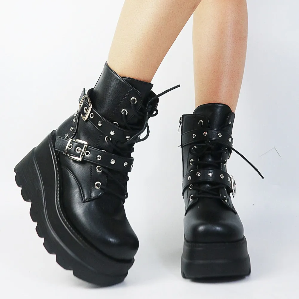 Funki Buys | Boots | Women's New Gothic Style Platform Boots