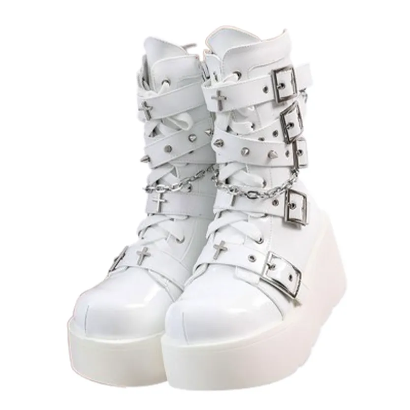 Funki Buys | Boots | Women's New Gothic Style Platform Boots