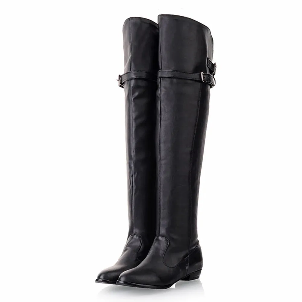 Funki Buys | Boots | Women's Over-The-Knee-High Flat Boots