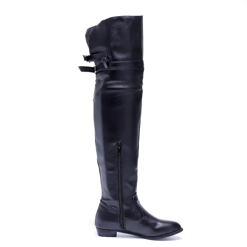 Funki Buys | Boots | Women's Over-The-Knee-High Flat Boots