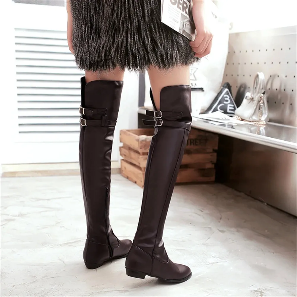 Funki Buys | Boots | Women's Over-The-Knee-High Flat Boots