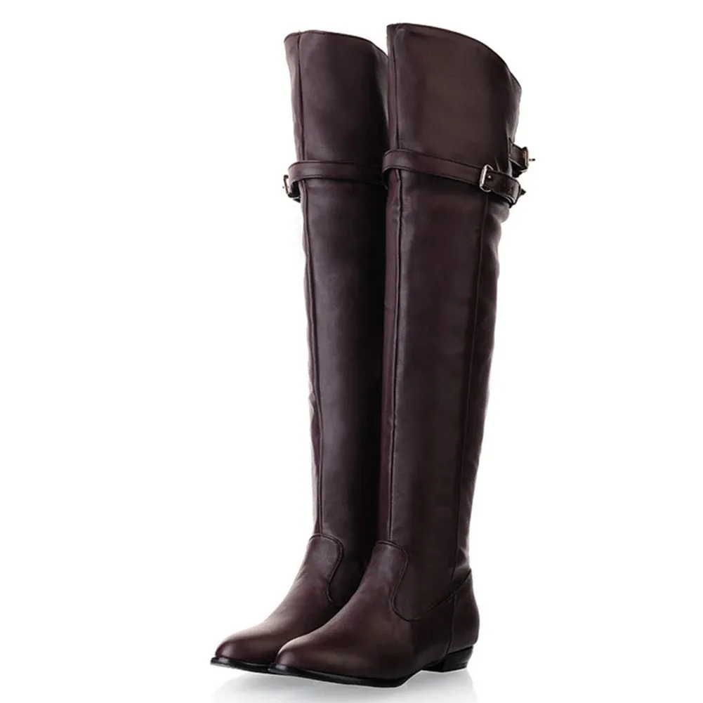 Funki Buys | Boots | Women's Over-The-Knee-High Flat Boots