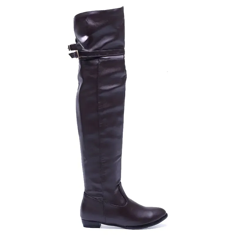 Funki Buys | Boots | Women's Over-The-Knee-High Flat Boots