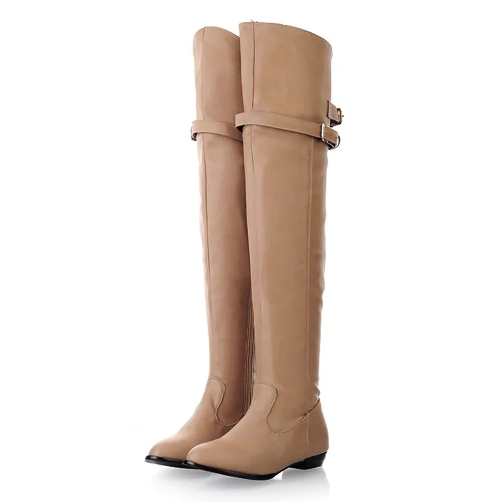 Funki Buys | Boots | Women's Over-The-Knee-High Flat Boots