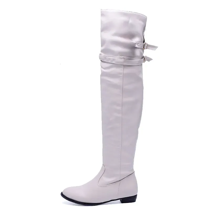 Funki Buys | Boots | Women's Over-The-Knee-High Flat Boots