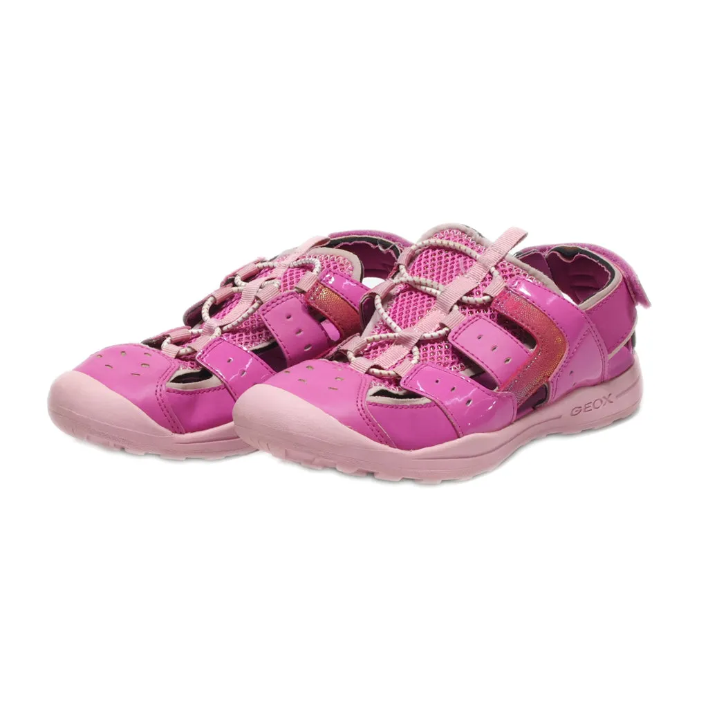 Geox Flat Sandals Leather Pink Colour For Kids