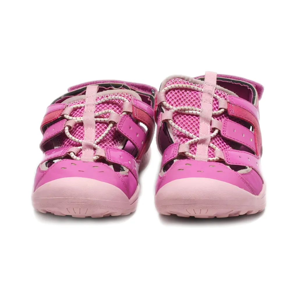 Geox Flat Sandals Leather Pink Colour For Kids