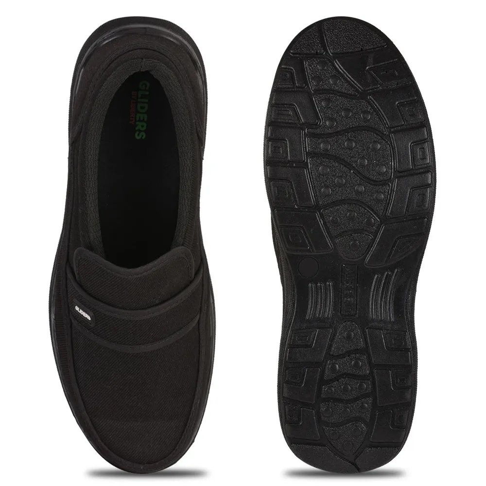 Gliders Casual Slip on Black Moccasin Shoes For Men 3070-27NEW By Liberty