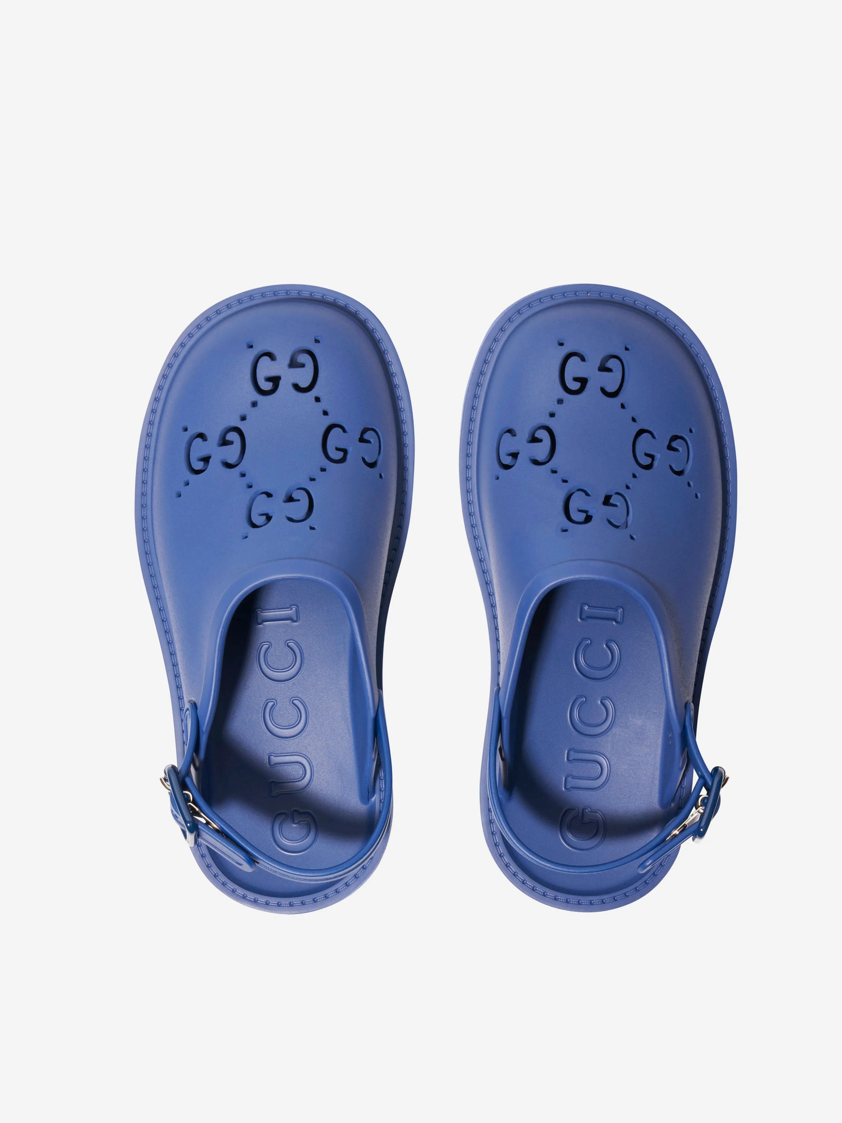 Gucci Kids GG Rubber Sandals in Blue