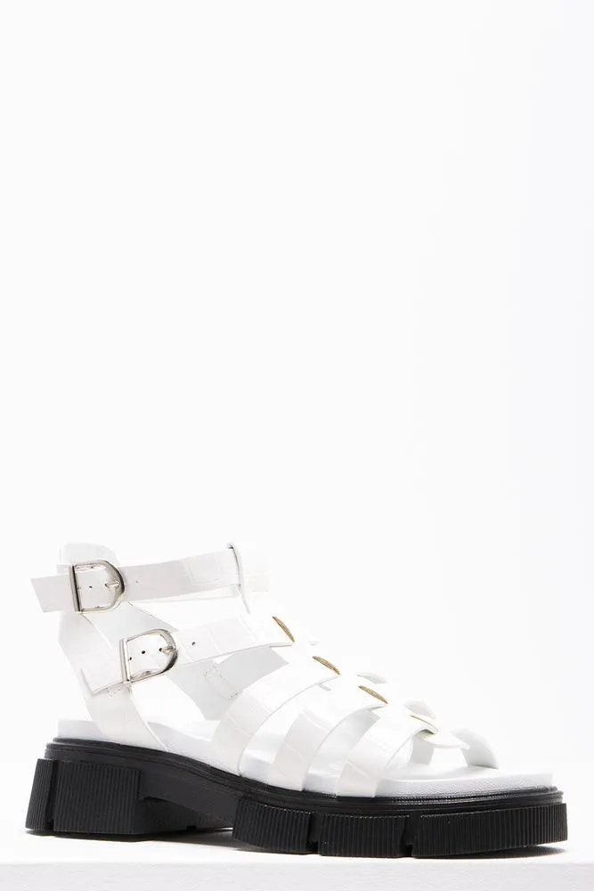 Heel Cage Sandal White