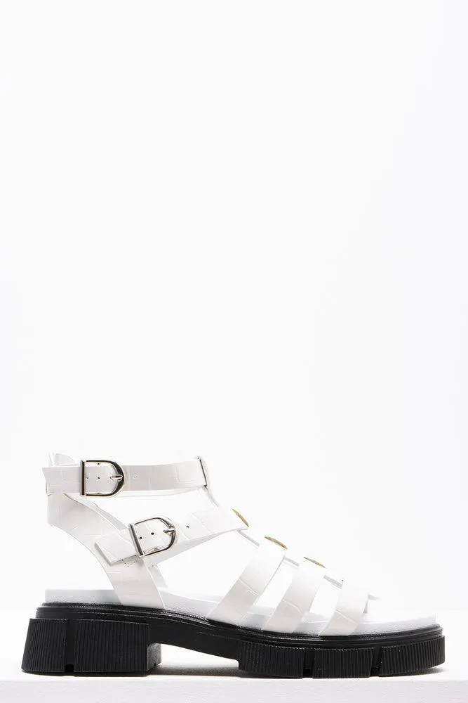 Heel Cage Sandal White