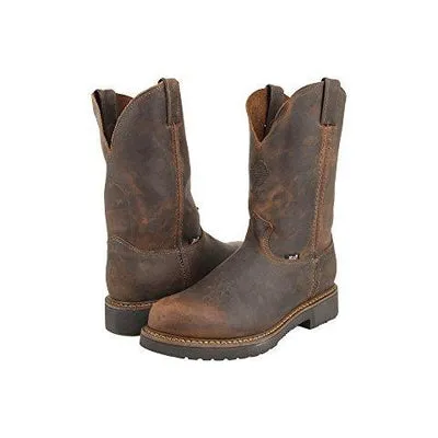 Justin Original Workboots Men's 11" Pull-On Work Boots in Rugged Gaucho 4444