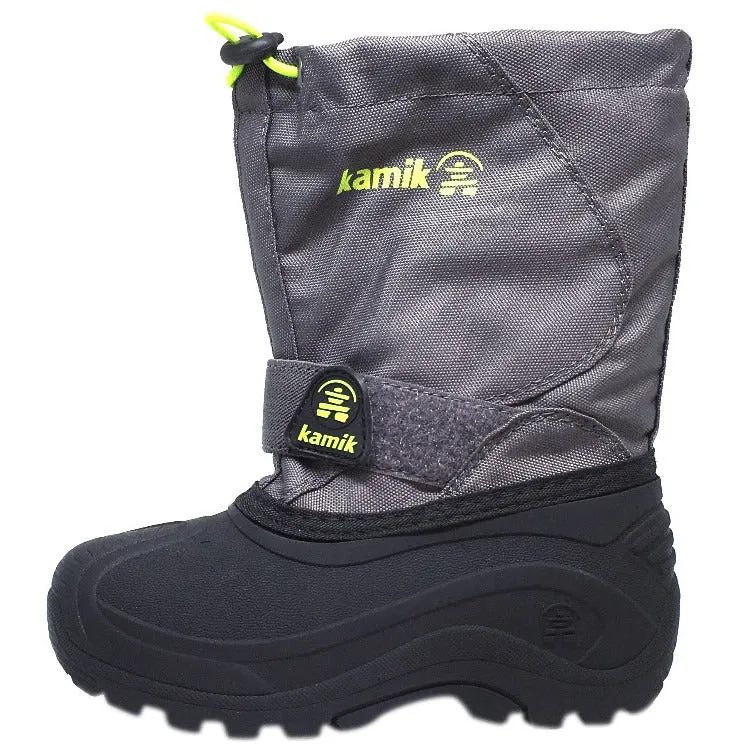 Kamik Boy's Snowbound Waterproof Snow Warm Lined Winter Boots, Grey