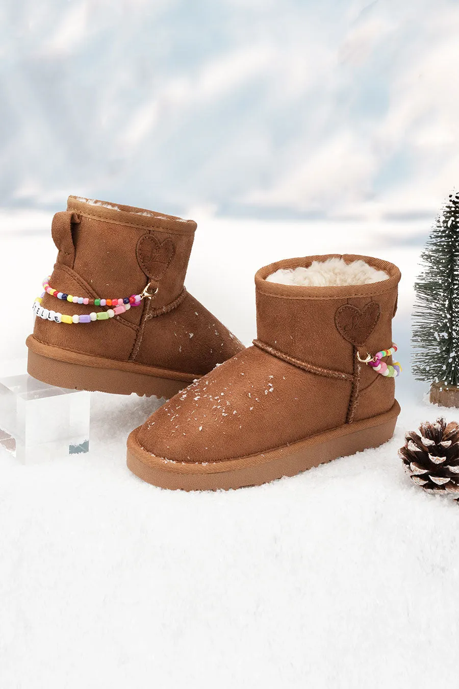 Kids’ Faux Fur Snow Boots | Winter Boots with DIY Charm Chains