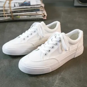 Men Minimalism Pure Flat Casual Canvas Shoes