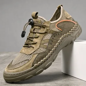 Men's Hand Stitching Mesh Breathable Comfortable Sneakers