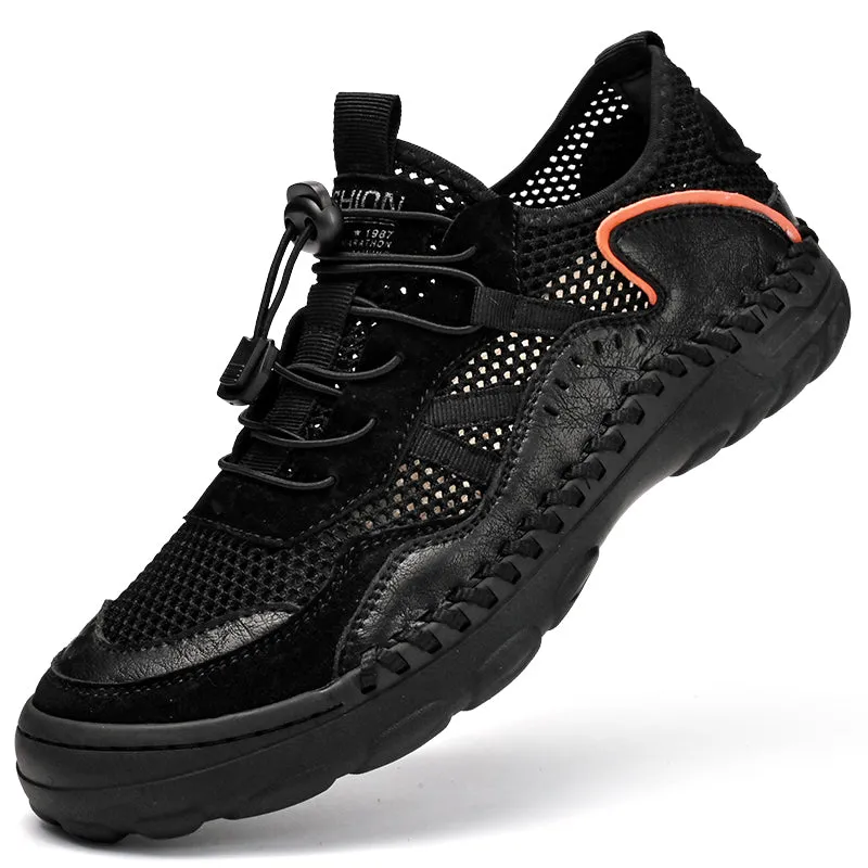 Men's Hand Stitching Mesh Breathable Comfortable Sneakers