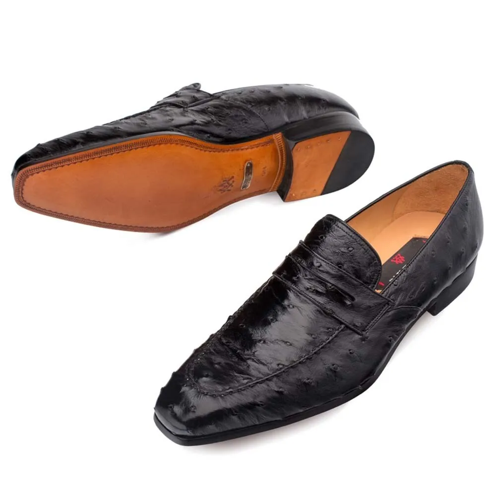 Mezlan Lisbon Black Genuine Ostrich Men's Classic Slip On