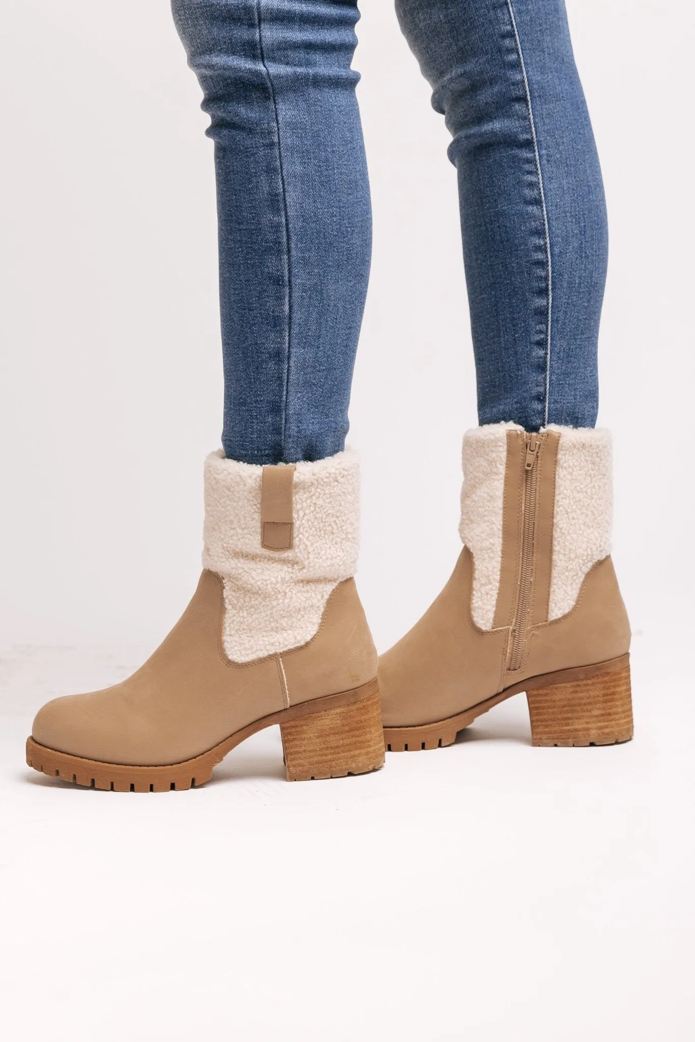 MIA Jakob Sherpa Heeled Booties