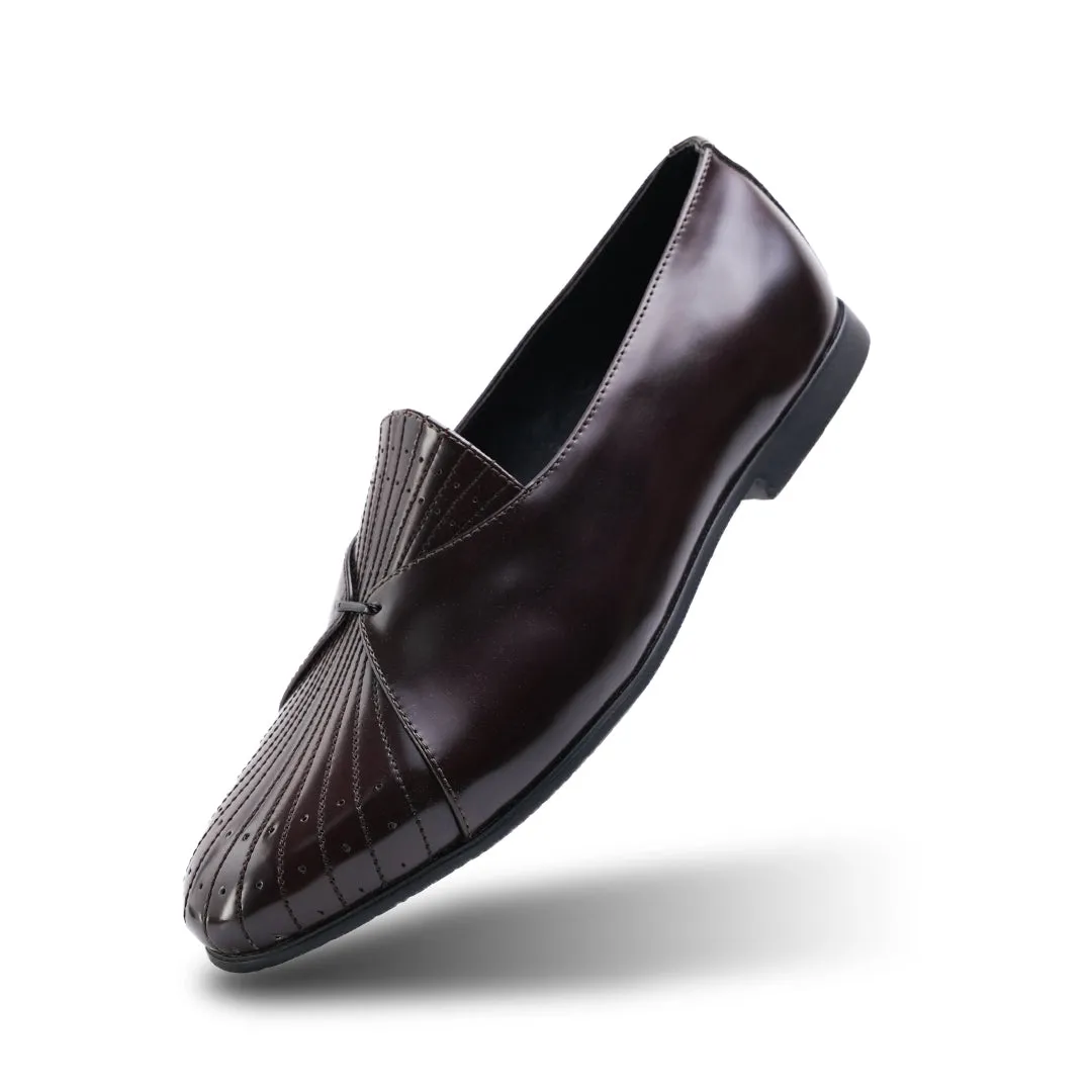 Monkstory Pin-Tuck Detailing Slip-Ons - Burgundy