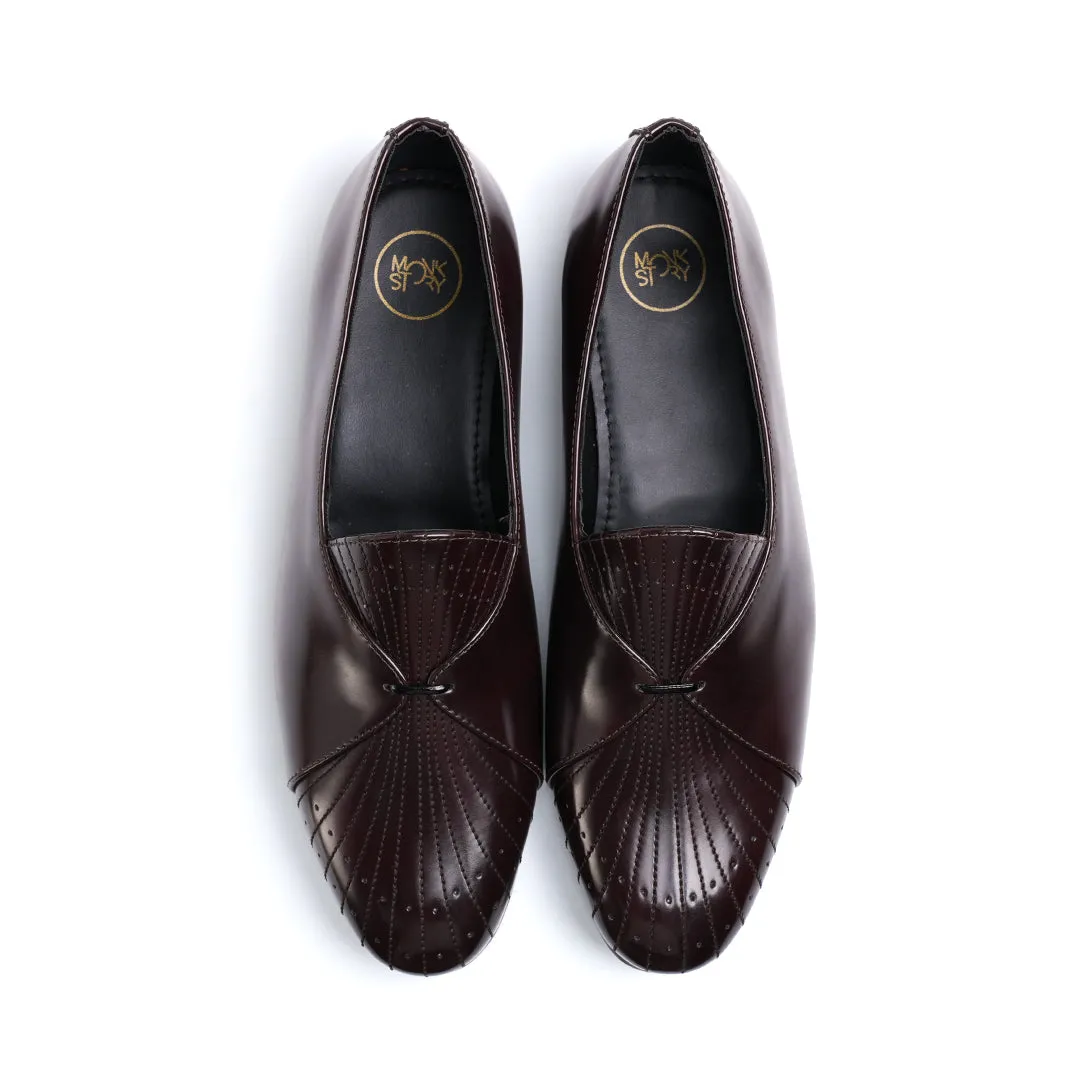 Monkstory Pin-Tuck Detailing Slip-Ons - Burgundy