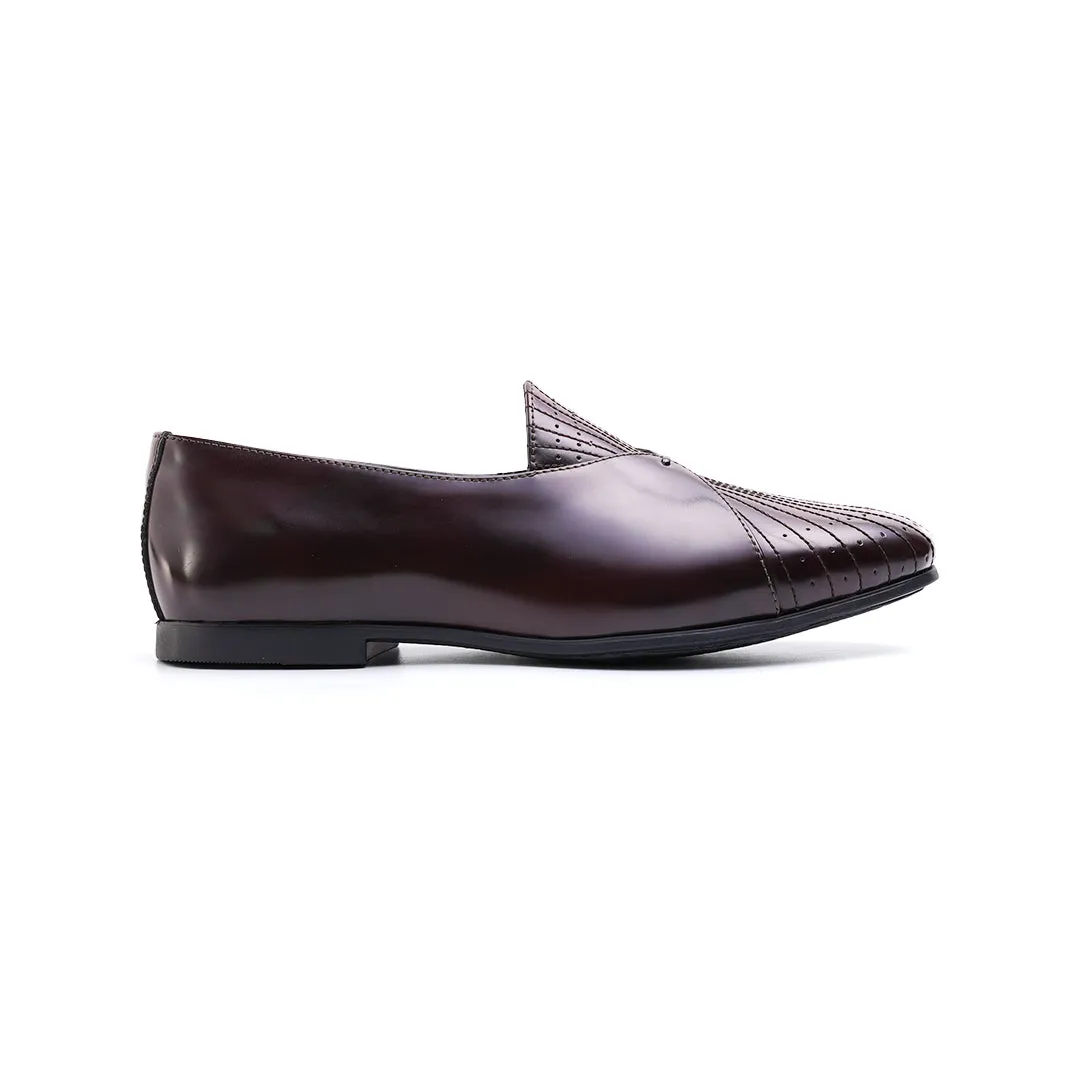 Monkstory Pin-Tuck Detailing Slip-Ons - Burgundy