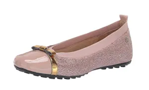 Naturino Girl's Gold Bow Slip-On Elastic Band Ballet Flat, Cipria Rose