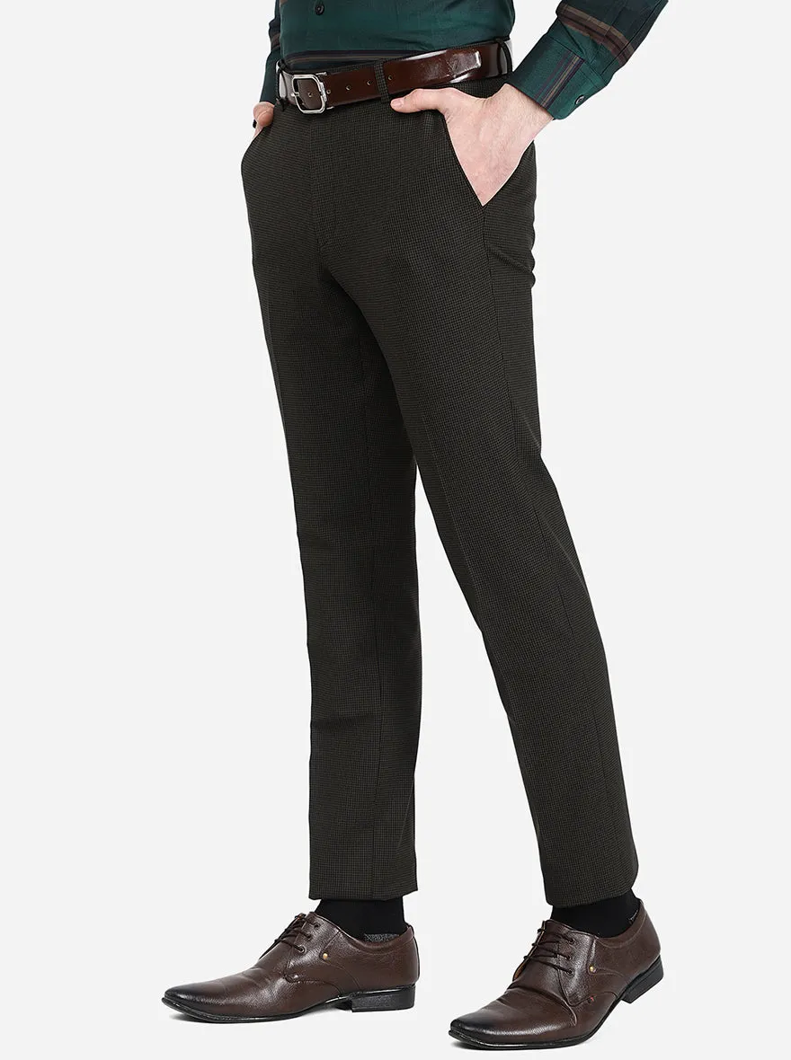 Olive Solid Super Slim Fit Formal Trouser | JadeBlue