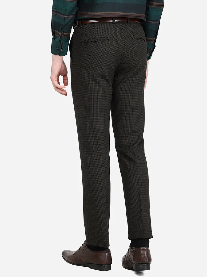 Olive Solid Super Slim Fit Formal Trouser | JadeBlue