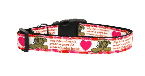 Pet Dog & Cat Nylon Collar or Leash, "Combat Boots"