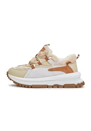 Platform Warm Sneakers - Beige