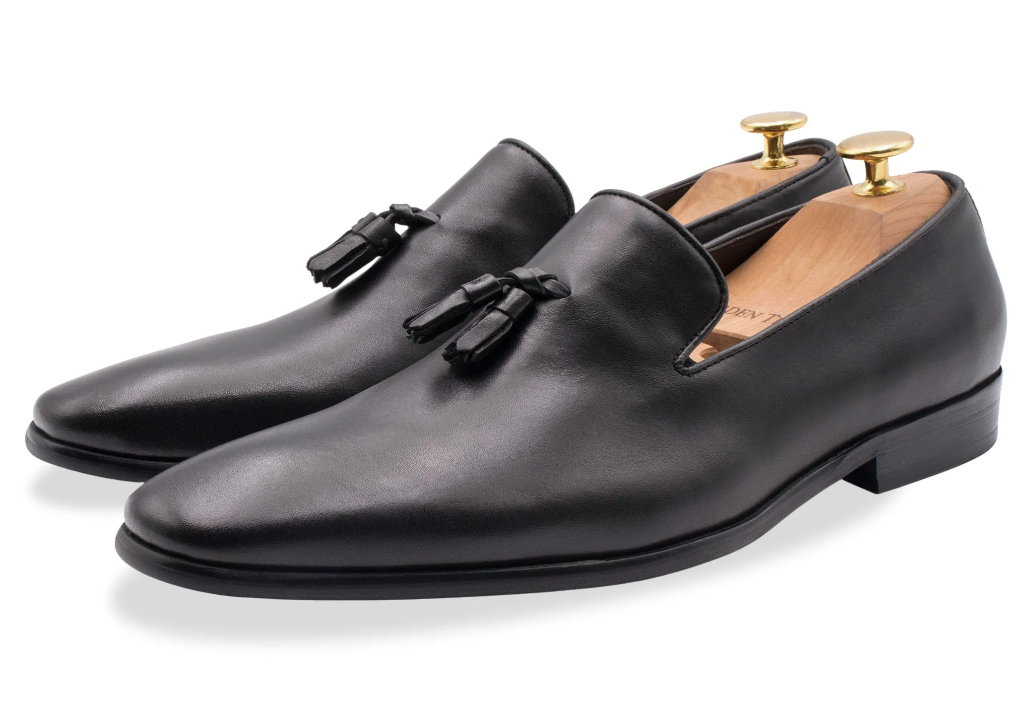 Polvorines Black Wholecut Tassel Loafer