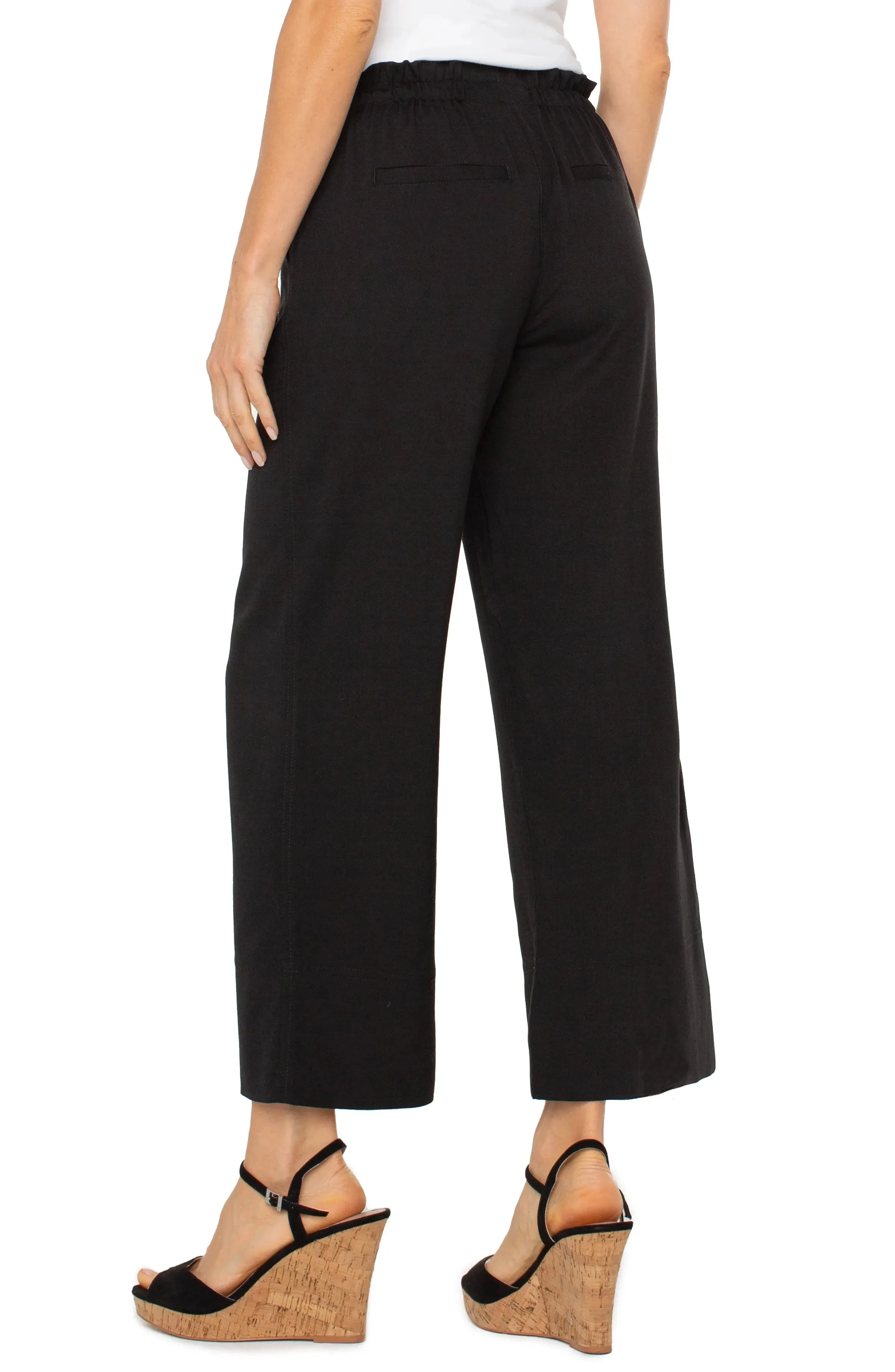 PULL ON WIDE LEG CROP TROUSER