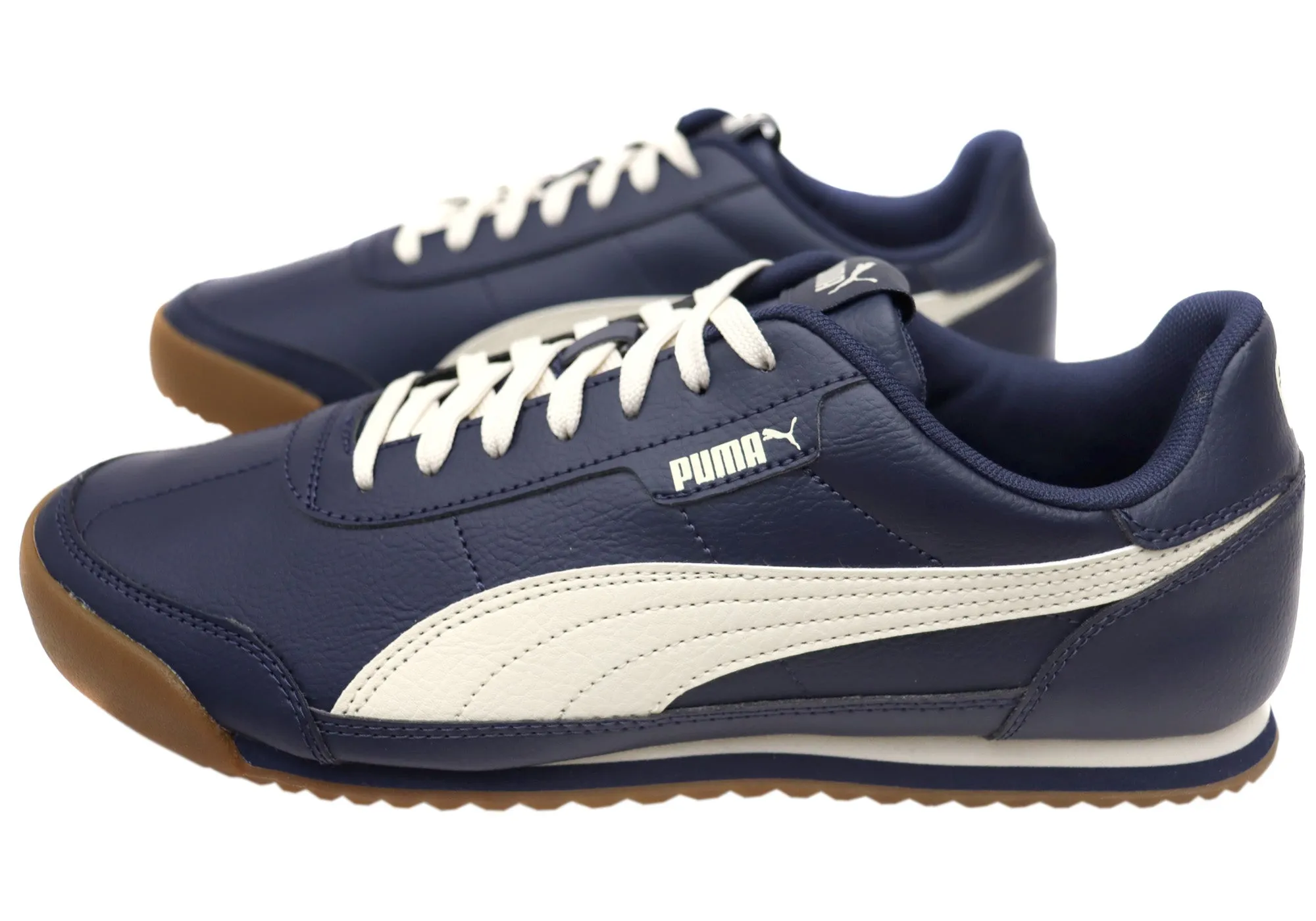 Puma Mens Turino II Comfortable Navy Lace Up Sneakers