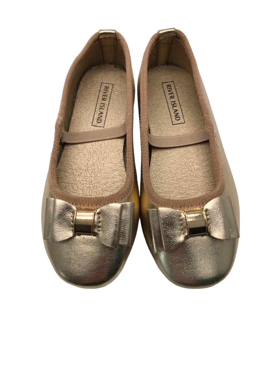 River Island Gold Ballet Flats Infant Size 9